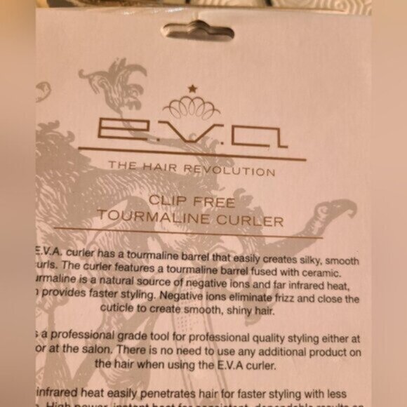 E.V.A NYC Brand New in Box Tourmaline Curling Wand Curler Hair Styling Tool Iron - Picture 8 of 13